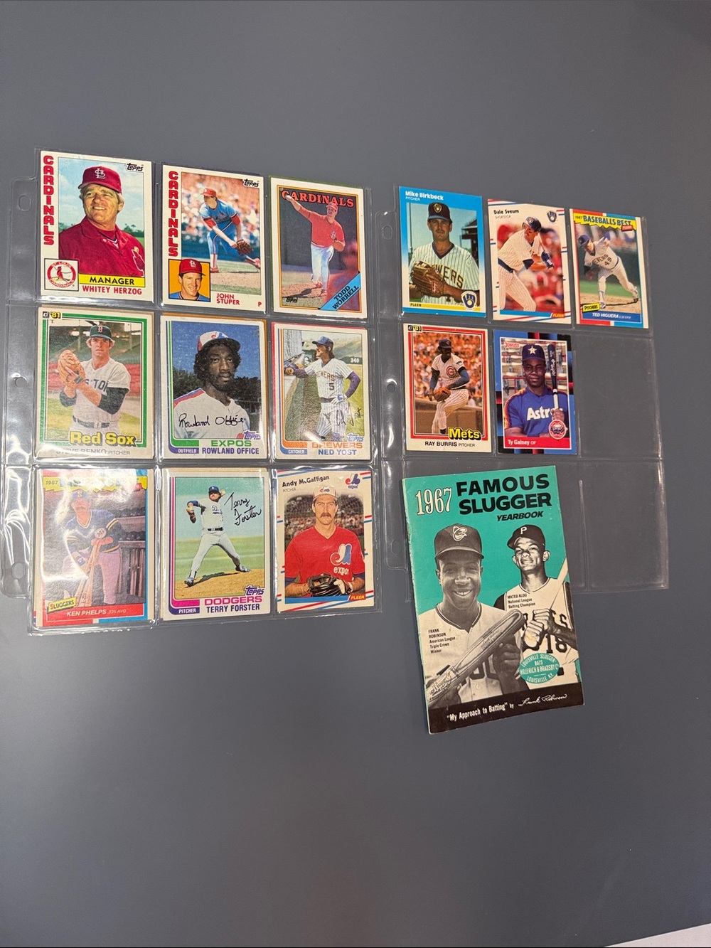 Vintage Baseball Card Lot with 1967 Famous Slugger Book - Multicolor